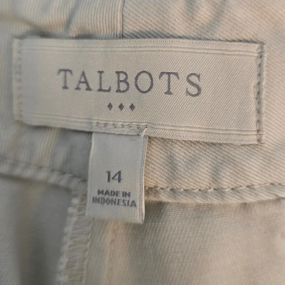 Talbots Beige Embroidered Colored Dots Women's Summer Shorts 14